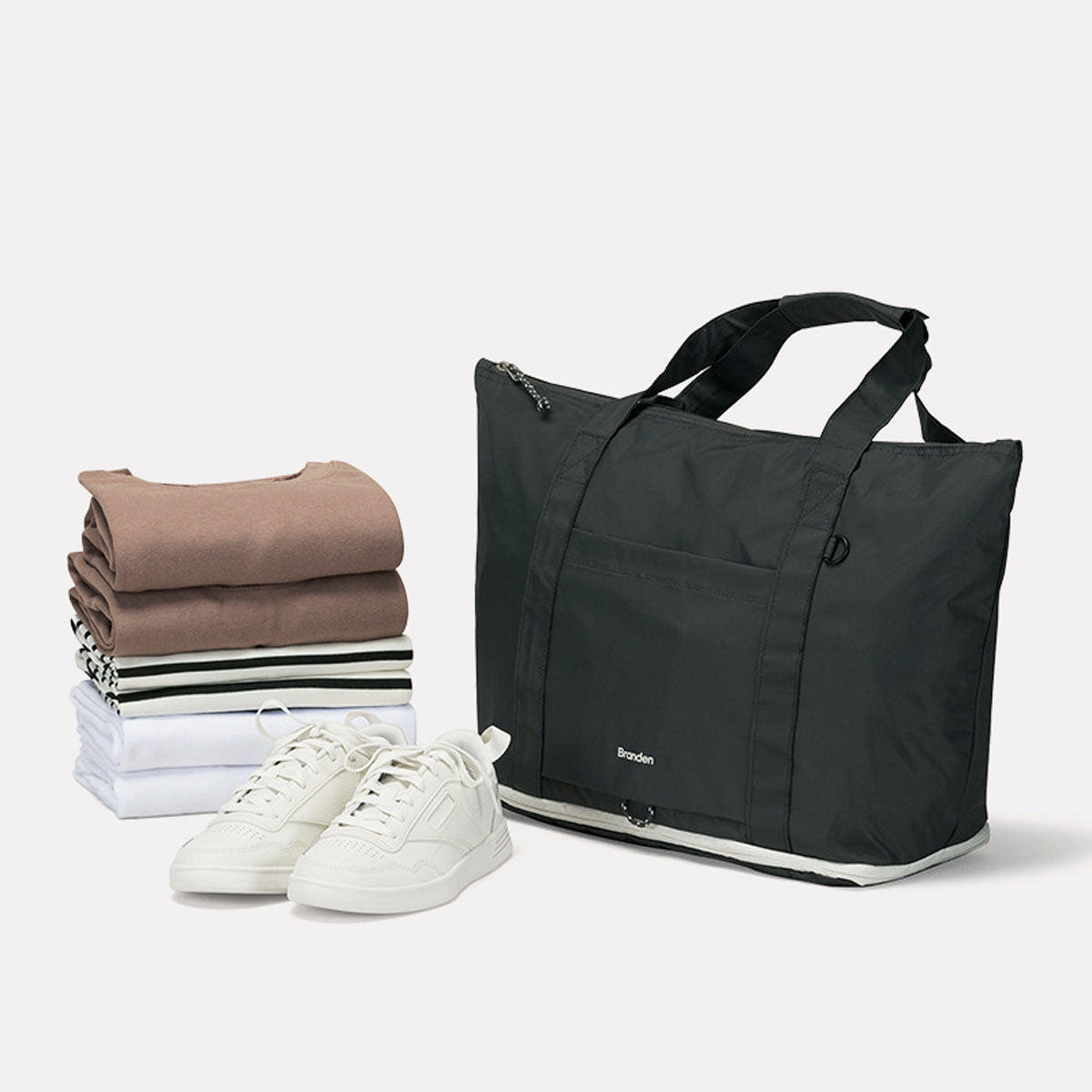 Branden : Foldable Carry-All Tote Bag : Black
