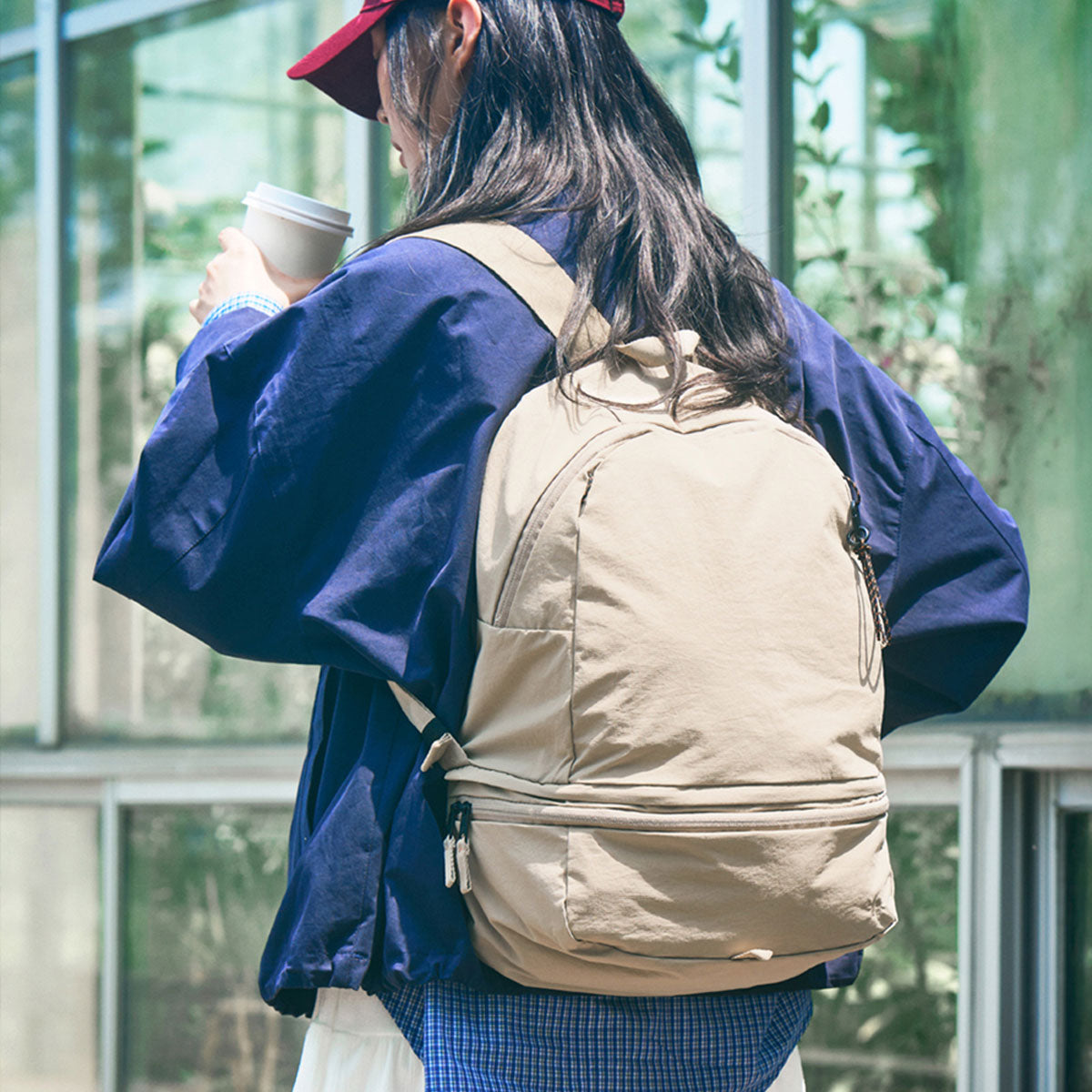 Branden : Multi-Packable Backpack 24L (3-Way-Bag) : Beige