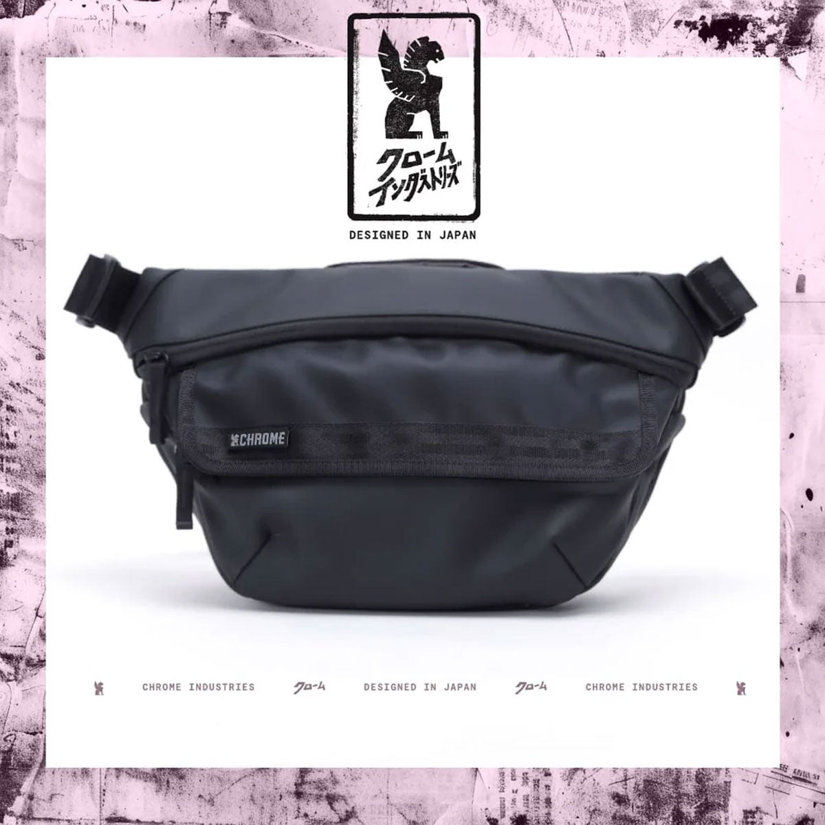 Chrome Industries : Bot Flap Sling 5L : Black Canvas Leather