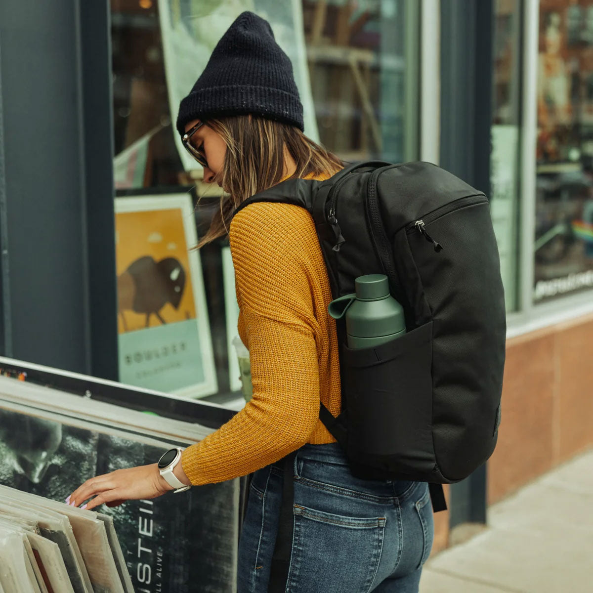 EVERGOODS : Civic Half Zip 22L : Solution Dyed Black (Latest Version)