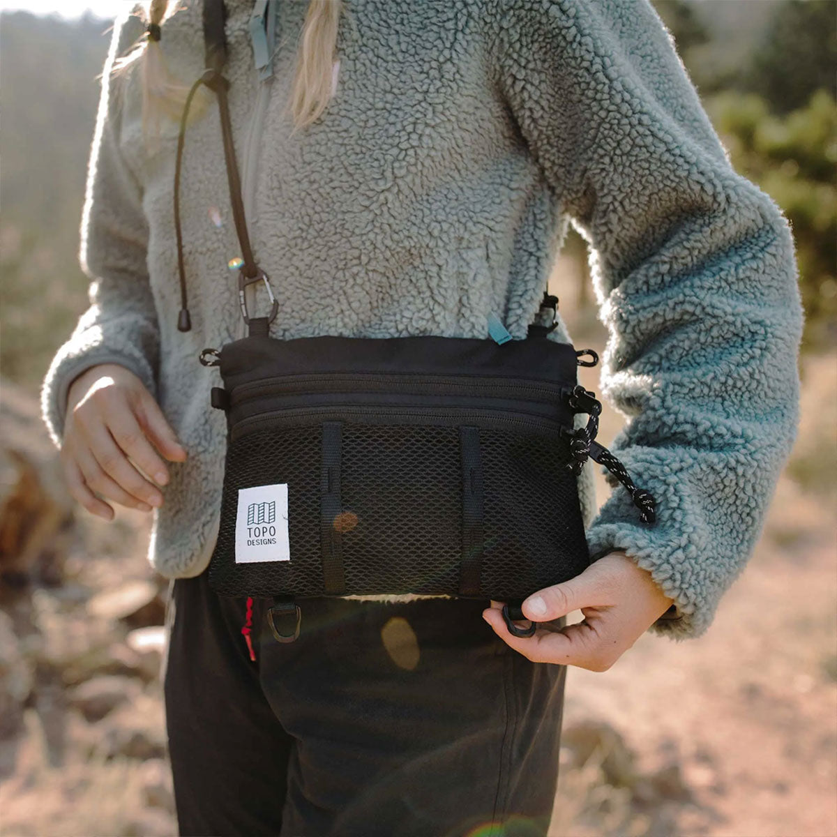 Topo Designs : Mountain Accessory Shoulder Bag : Olive/Pond Blue