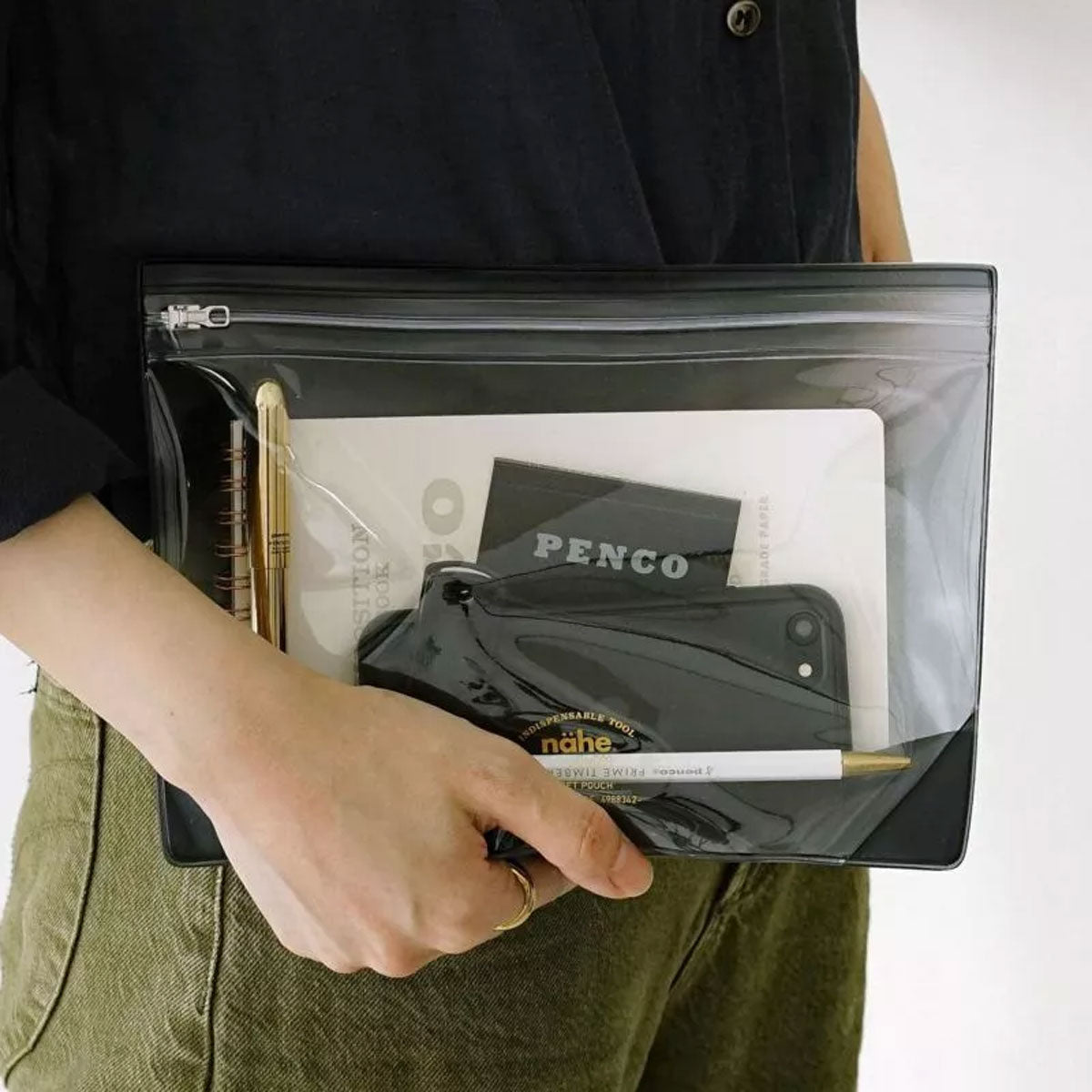 Nähe : Gusset Pouch Clear : Clear Grey