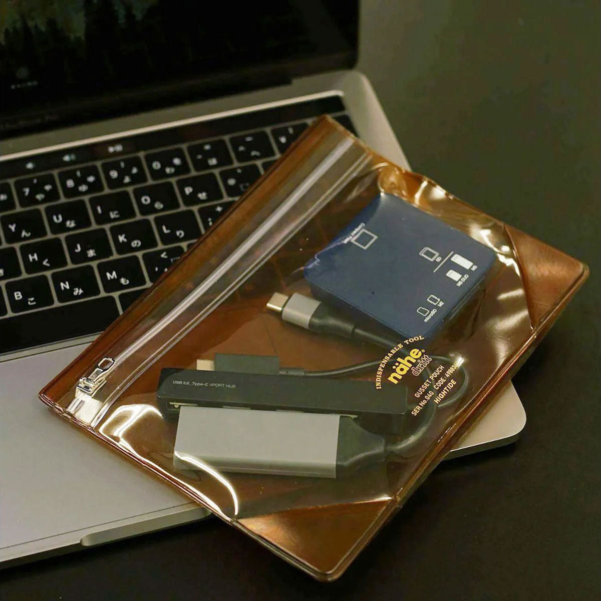 Nähe : Gusset Pouch Clear : Clear Brown