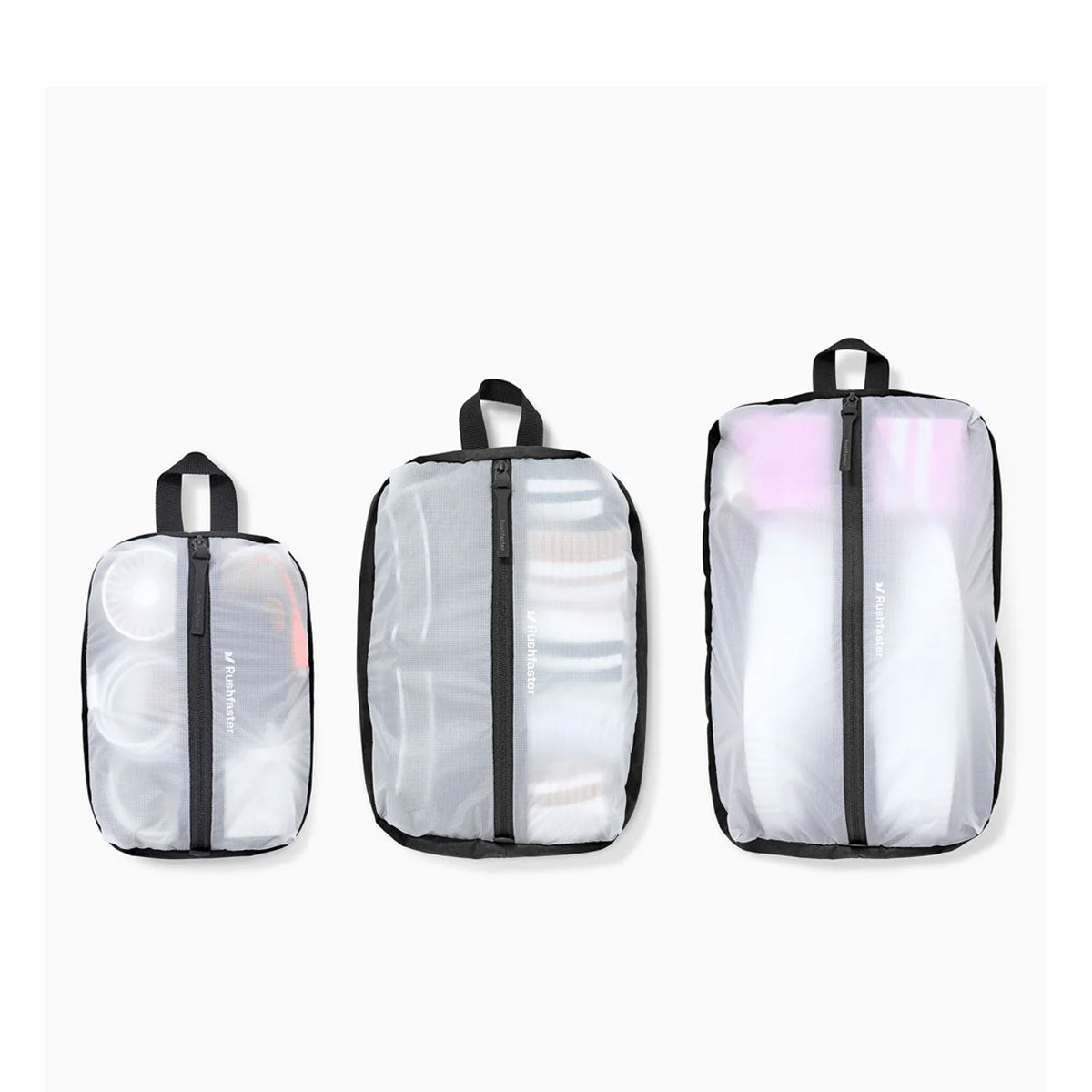Rushfaster : See-through Packing Cubes (3 Pack)