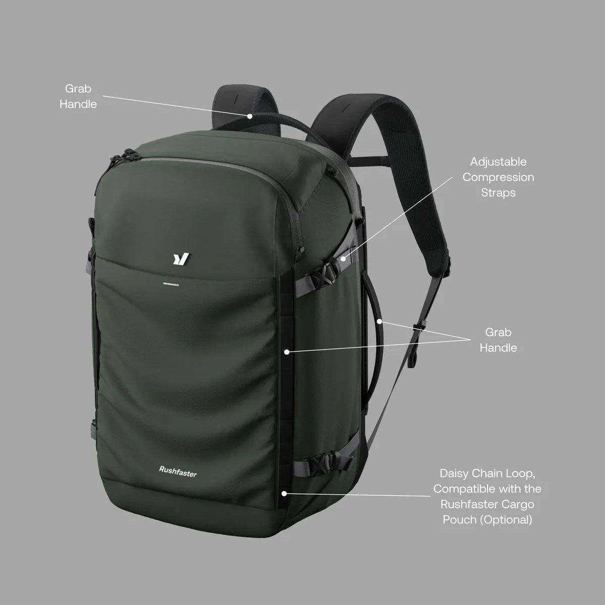 Rushfaster : Travel Backpack 36L : Green