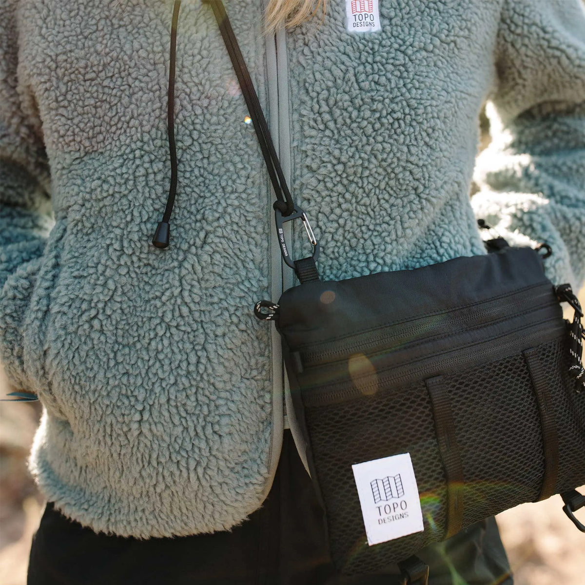 Topo Designs : Mountain Accessory Shoulder Bag : Loganberry/Bone White
