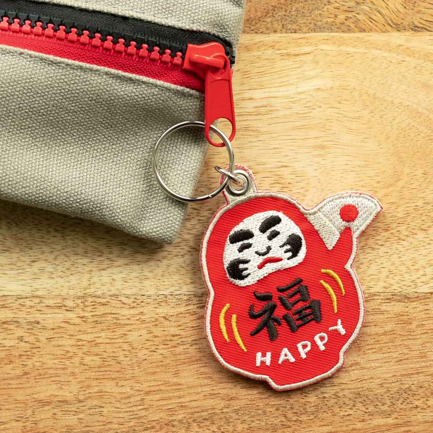 New Retro : Stitchwork Keychain : Daruma