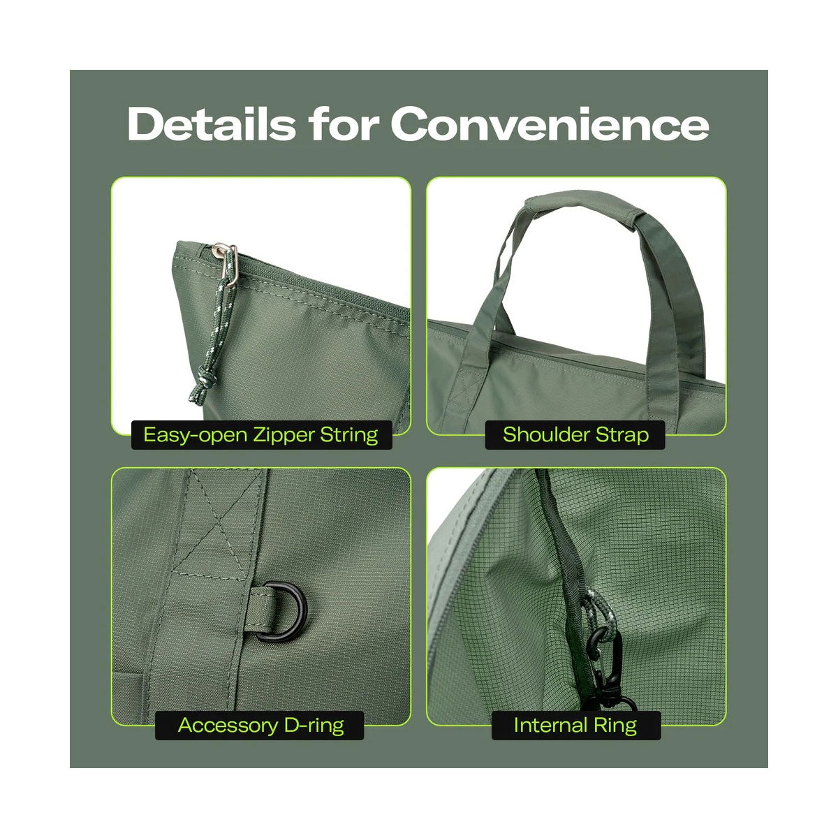 Branden : Foldable Carry-All Tote Bag : Light Beige