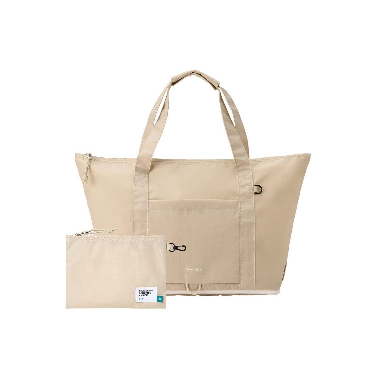 Branden : Foldable Carry-All Tote Bag : Light Beige