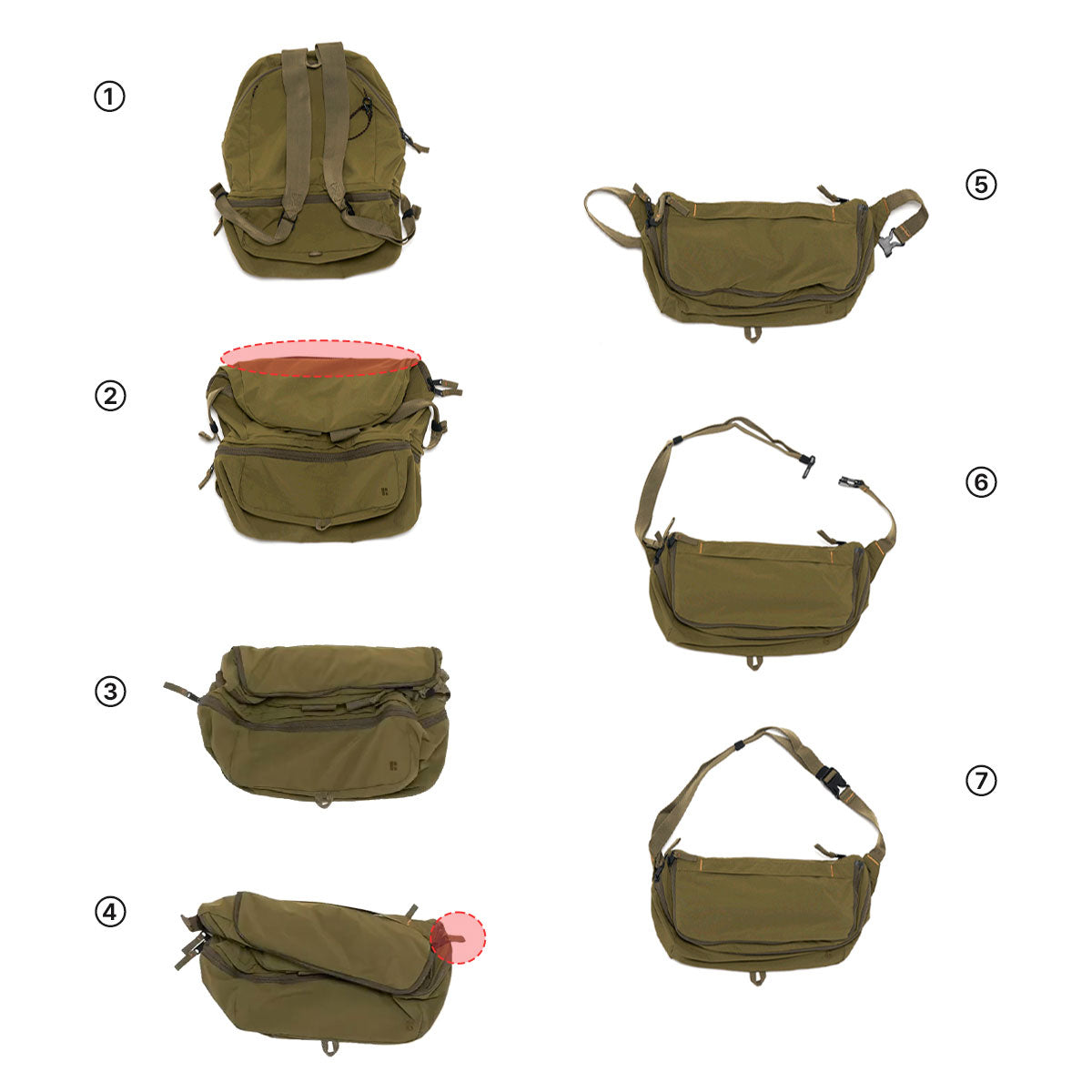 Branden : Multi-Packable Backpack 24L (3-Way-Bag) : Beige