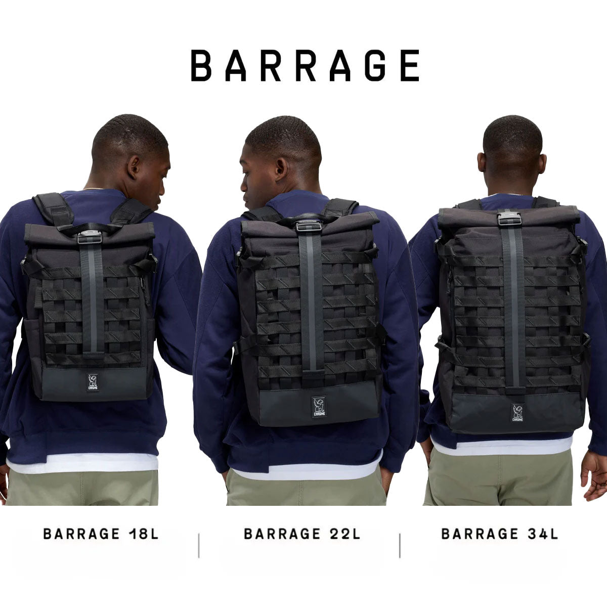 Chrome Industries : Barrage Cargo Bag 22L : Black XRF