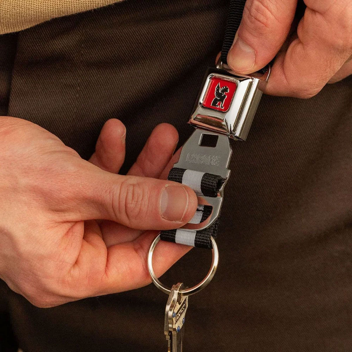 [PO] Chrome Industries : Mini Buckle Key Chain : Black Chrome