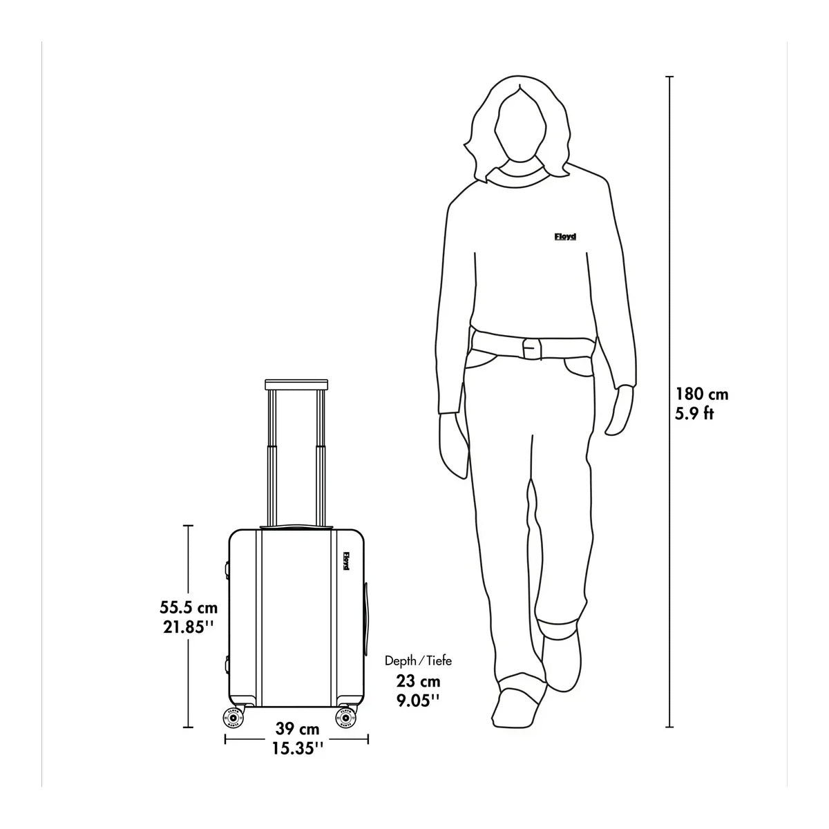Floyd : Cabin Luggage 41L : Aluminum