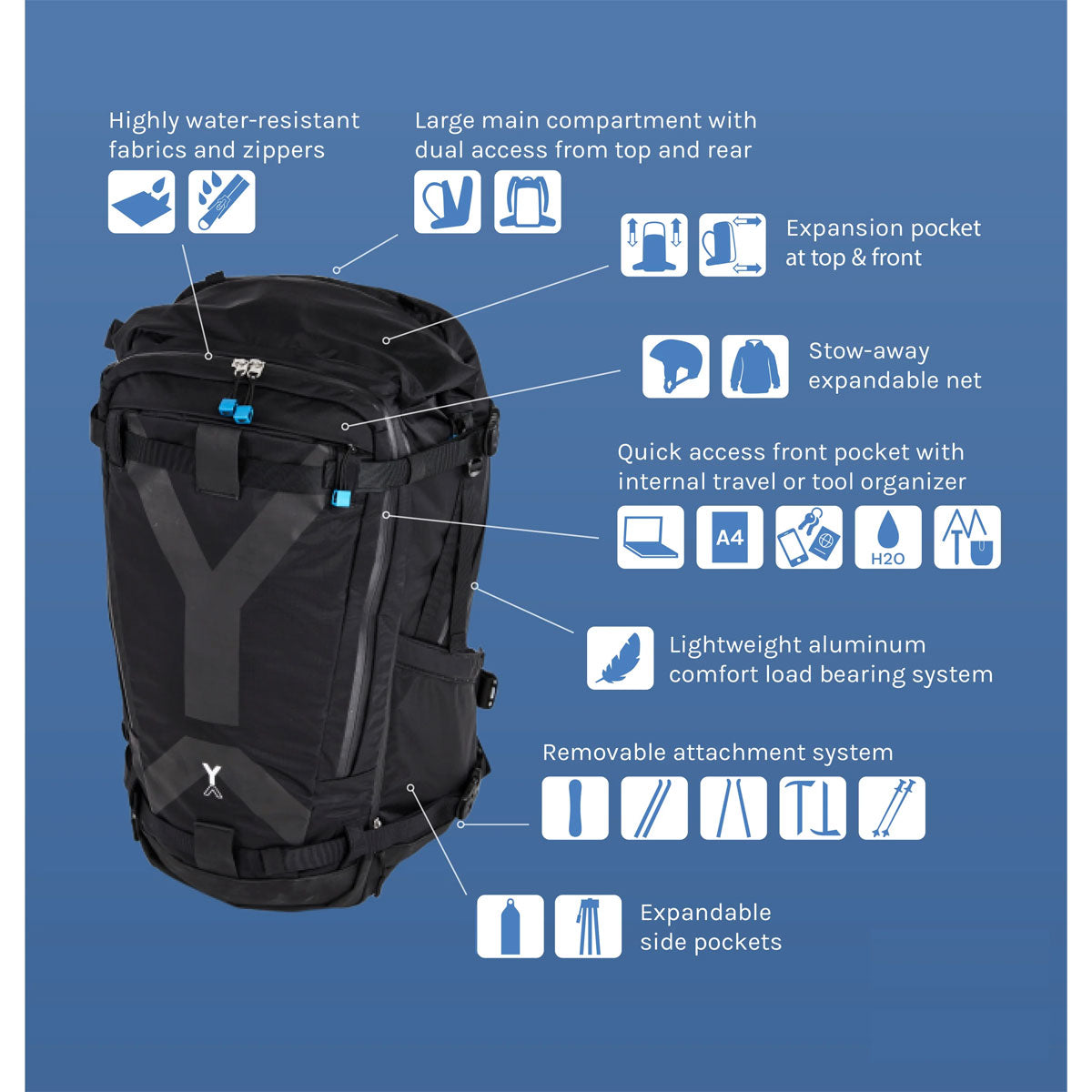 [PO] NYA-EVO : Fjord 60-C Econyl® Adventure Camera Backpack : Midnight