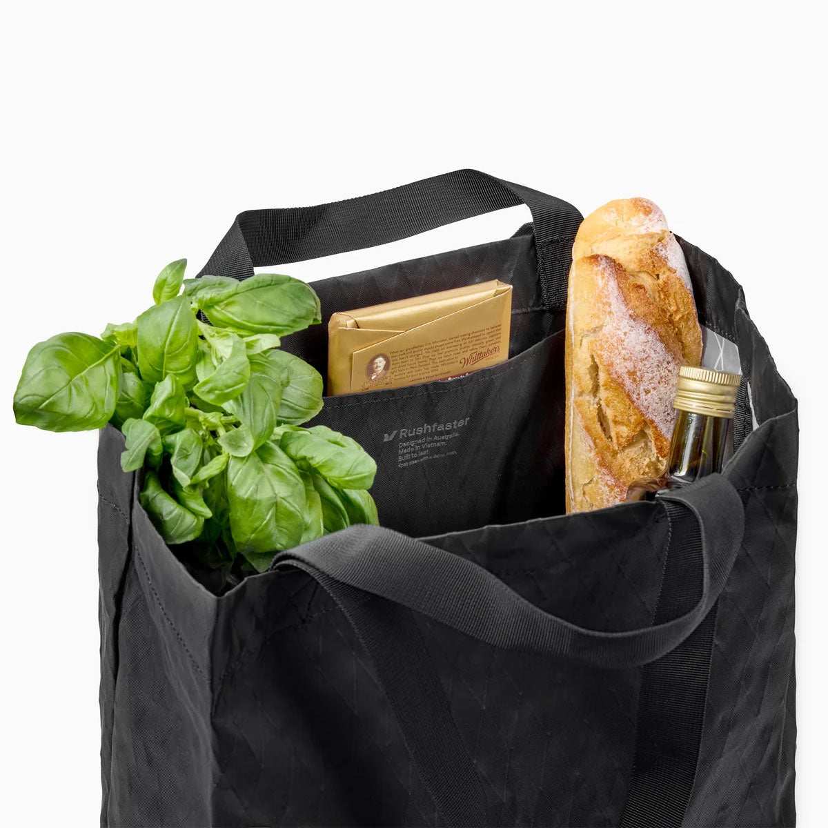 Rushfaster : Reusable Grocery Tote Bag 20L : Black