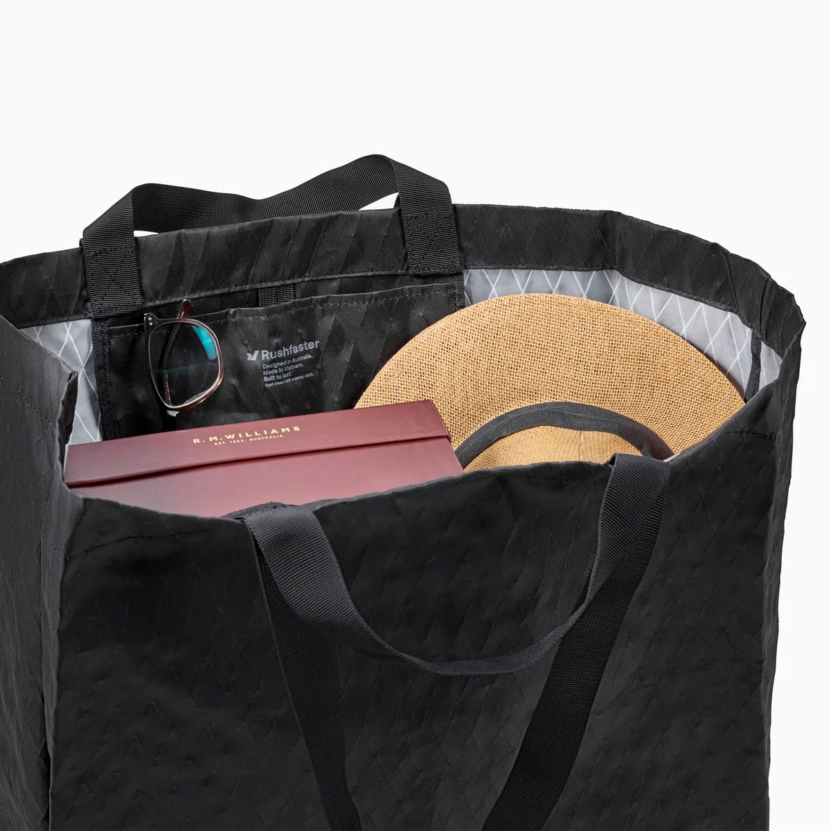 Rushfaster : Reusable Grocery Tote Bag 36L : Black
