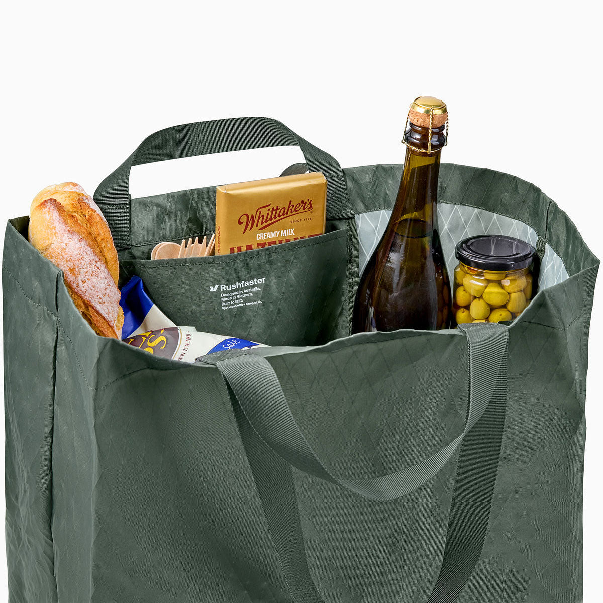 Rushfaster : Reusable Grocery Tote Bag 36L : Green