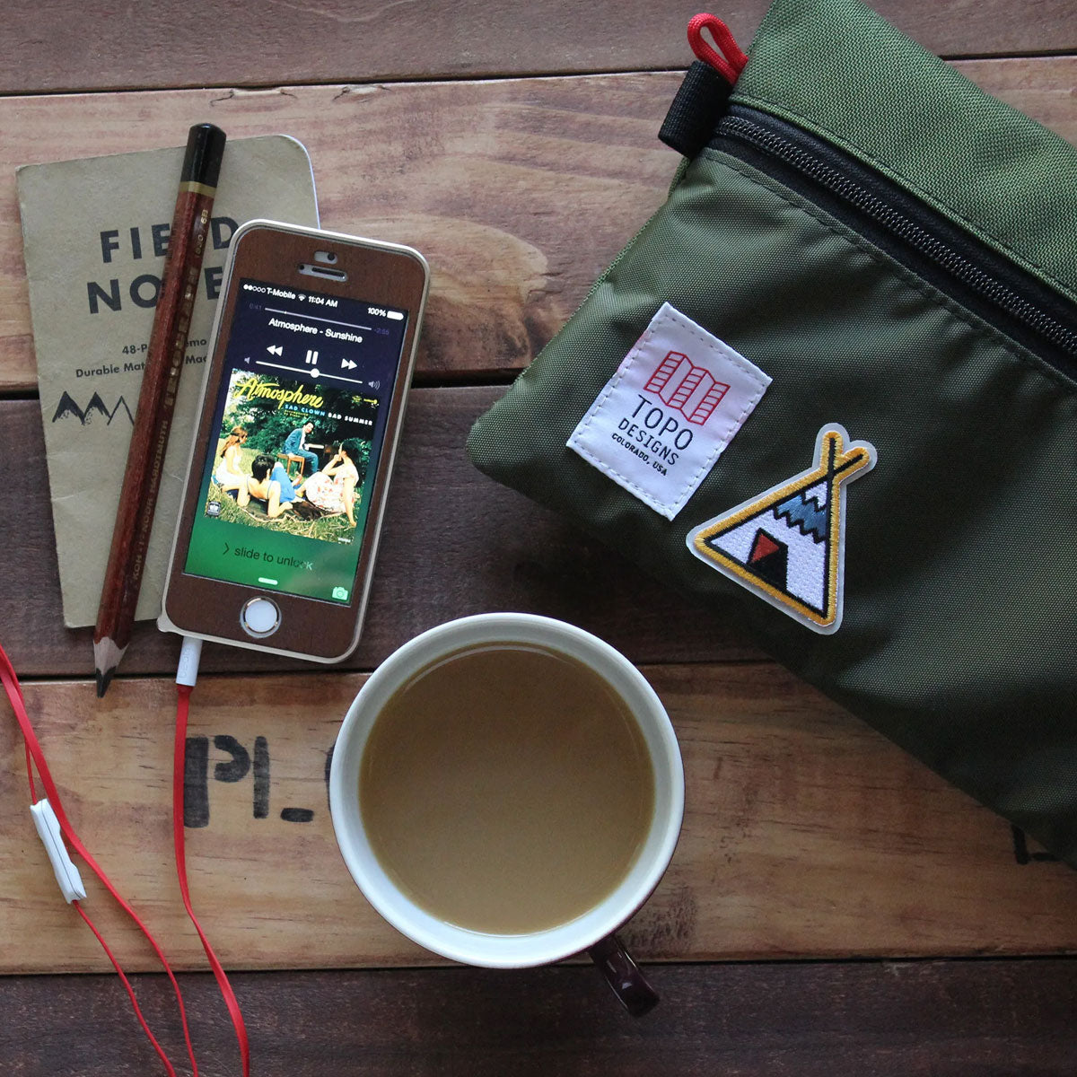 Topo Designs : Accessory Bag : Oil Green/Dark Pine