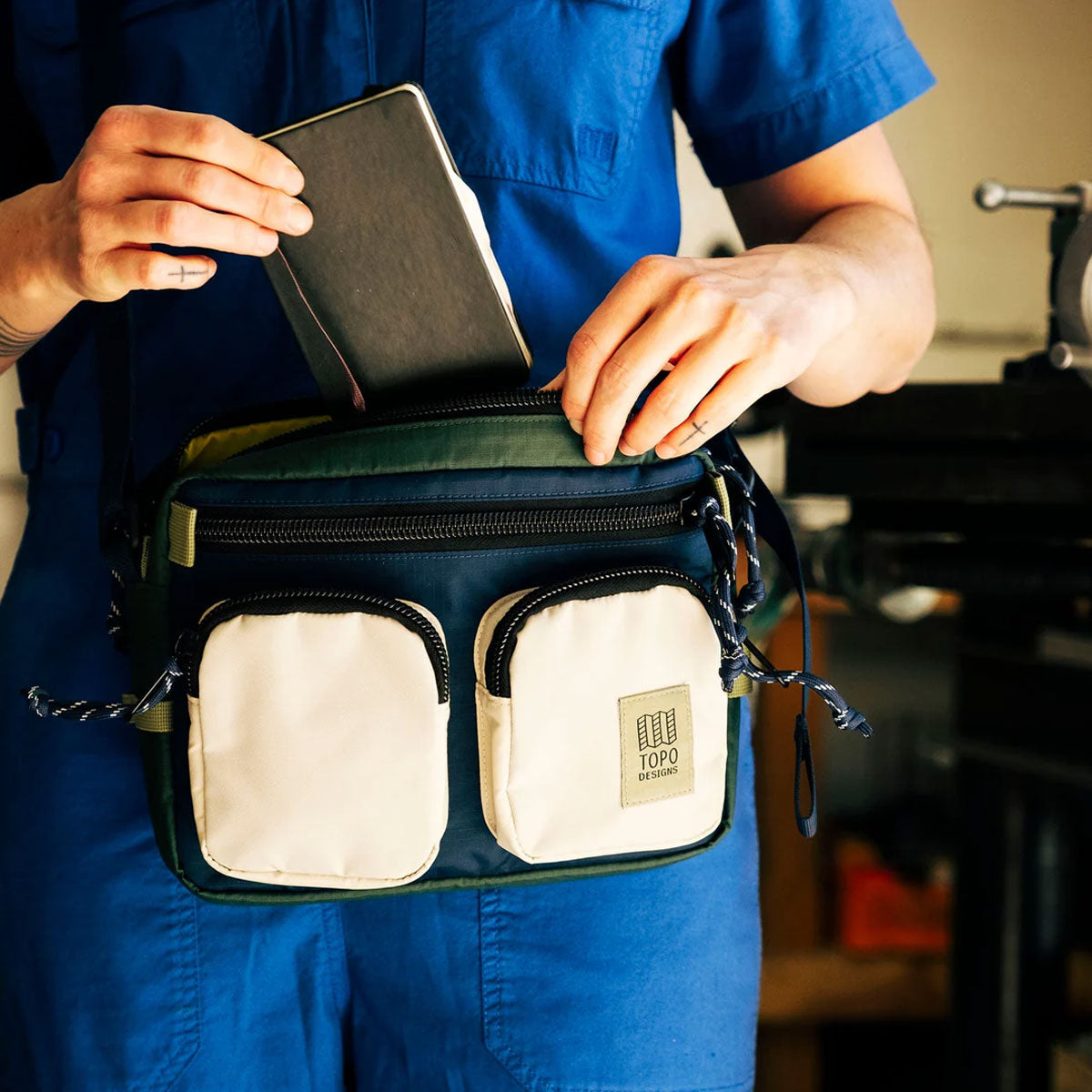 Topo Designs : Block Bag : Forest/Bone White