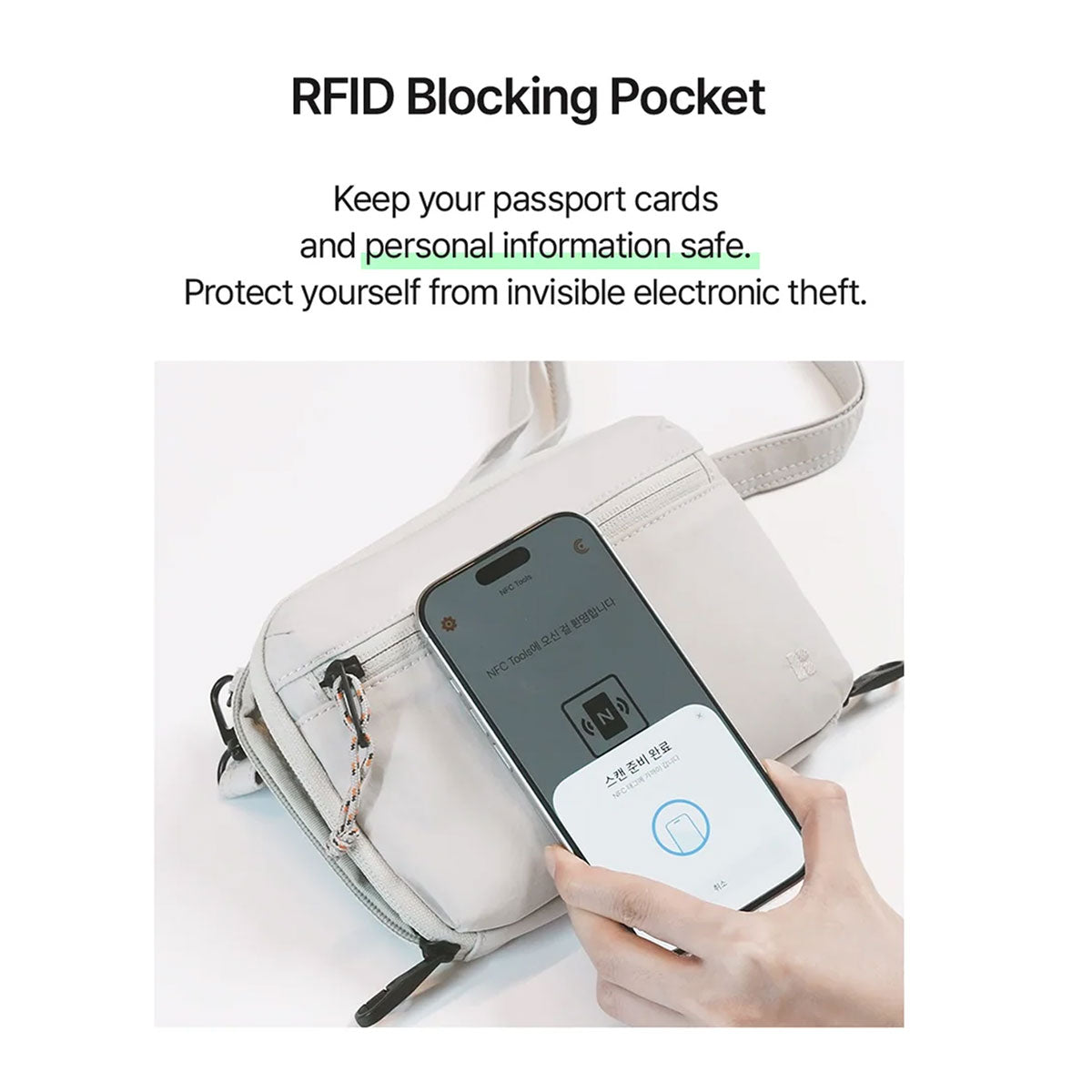 Branden : Safe Plus Wallet Bag : Pale Mint