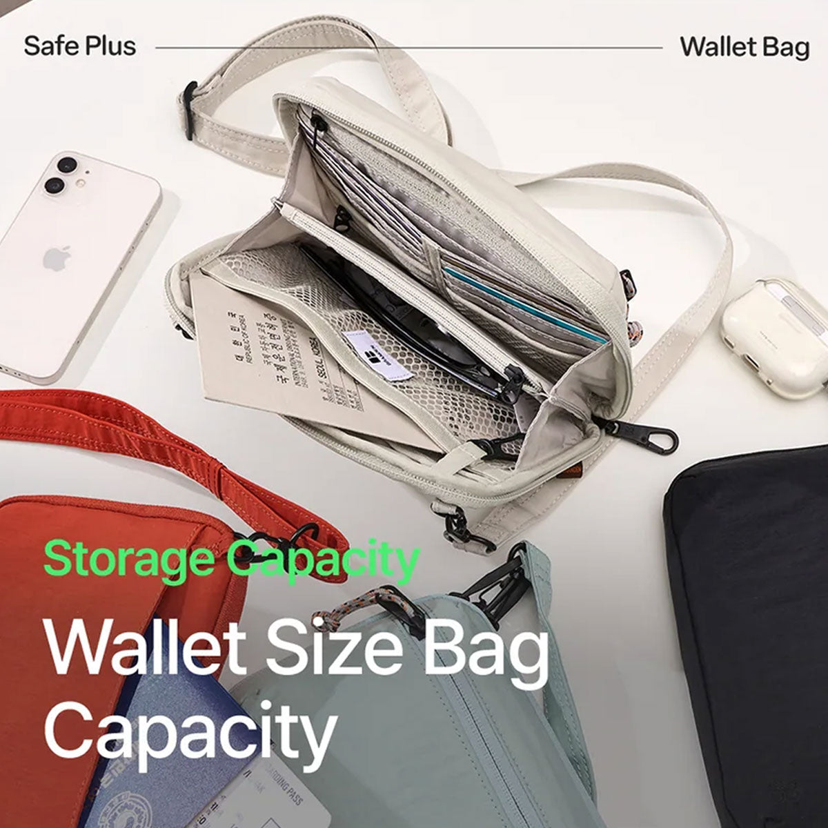 Branden : Safe Plus Wallet Bag : Pale Mint