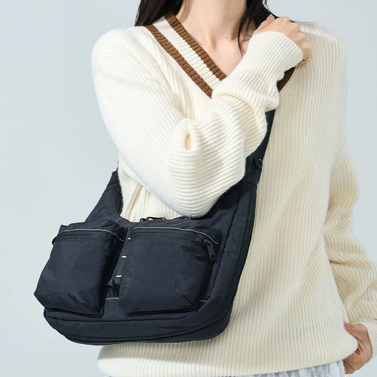 Branden : Safe Plus Cross Bag (Anti-Theft) 5L-9.5L : Ash Black