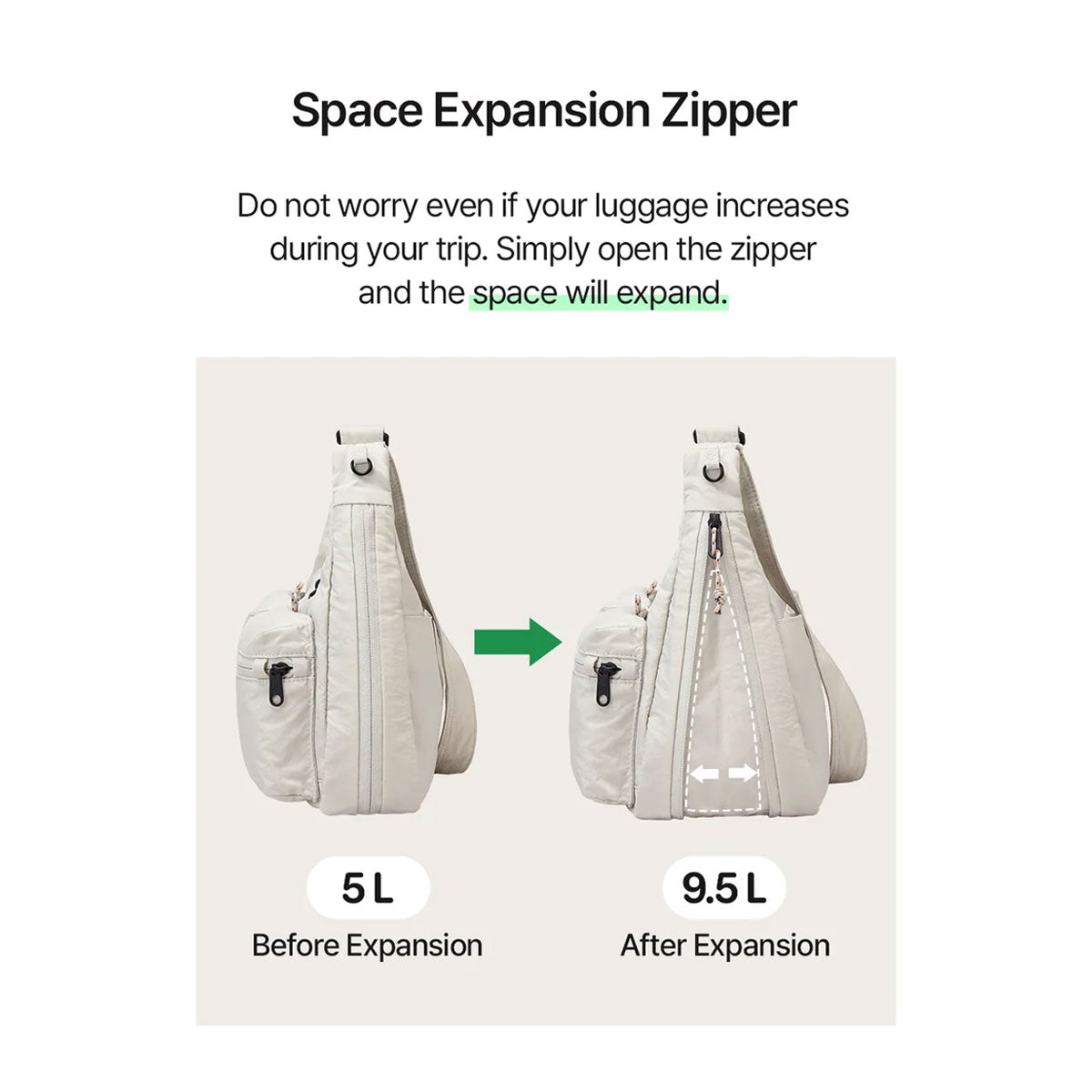 Branden : Safe Plus Cross Bag (Anti-Theft) 5L-9.5L : Pale Mint