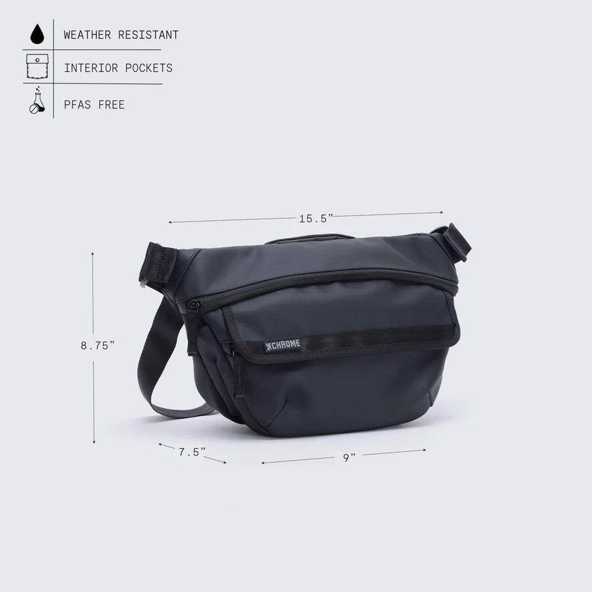 Chrome Industries : Bot Flap Sling 5L : Matte Black