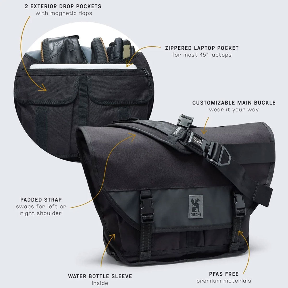 [PO] Chrome Industries : Citizen 15L Messenger Bag : Steel Blue