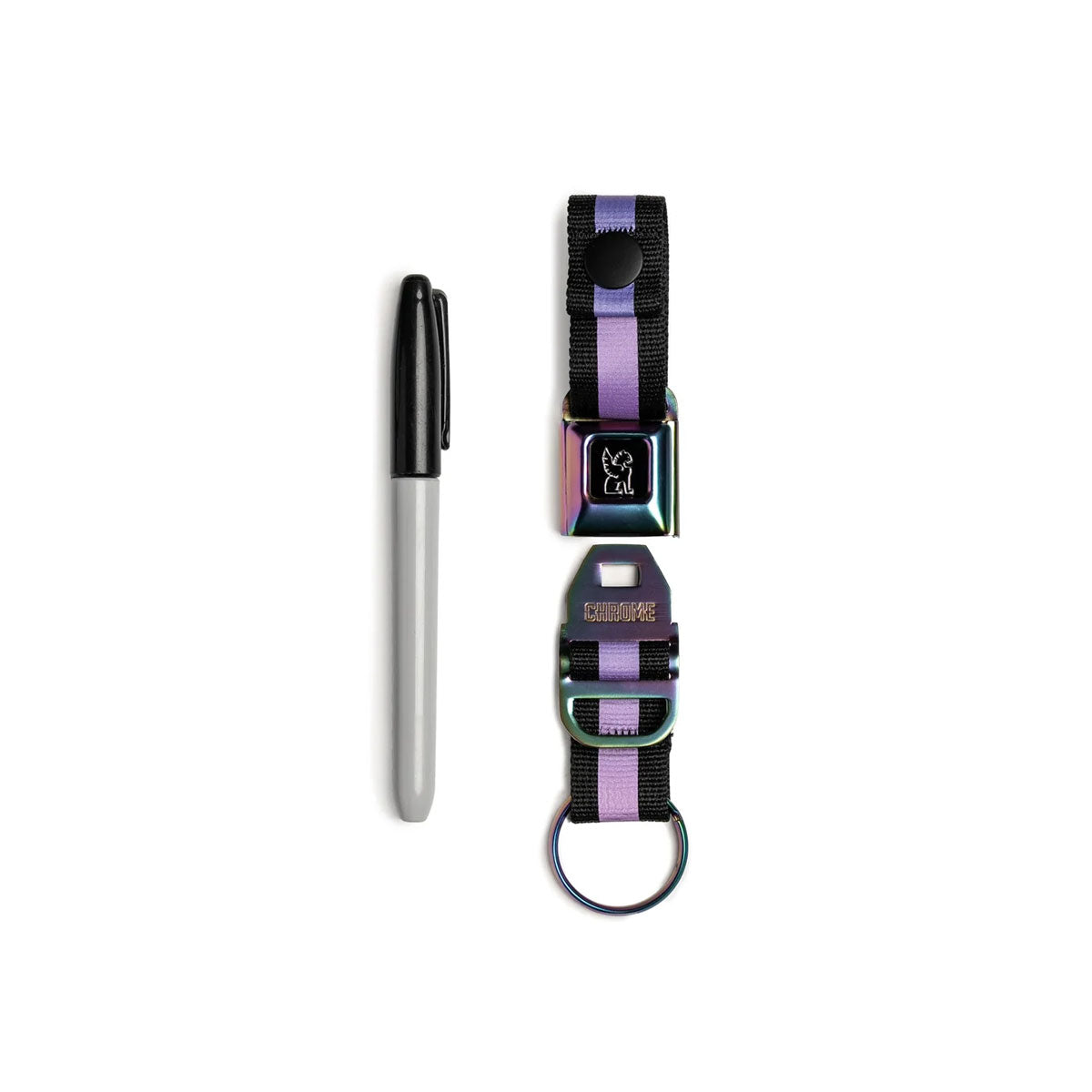 [PO] Chrome Industries : Mini Buckle Key Chain : Rainbow Matte