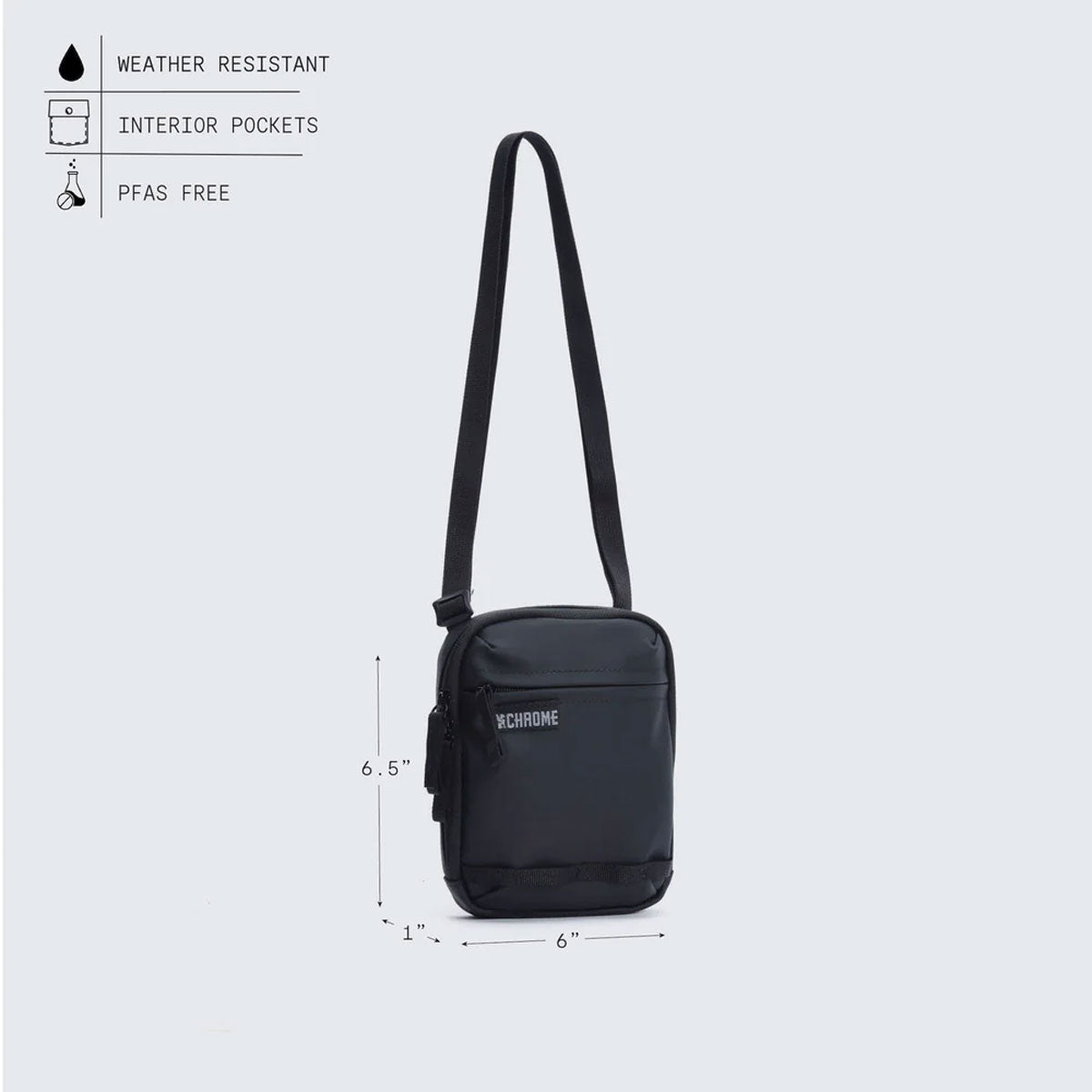 Chrome Industries : Pac Shoulder Pouch 2L : Black Canvas Leather