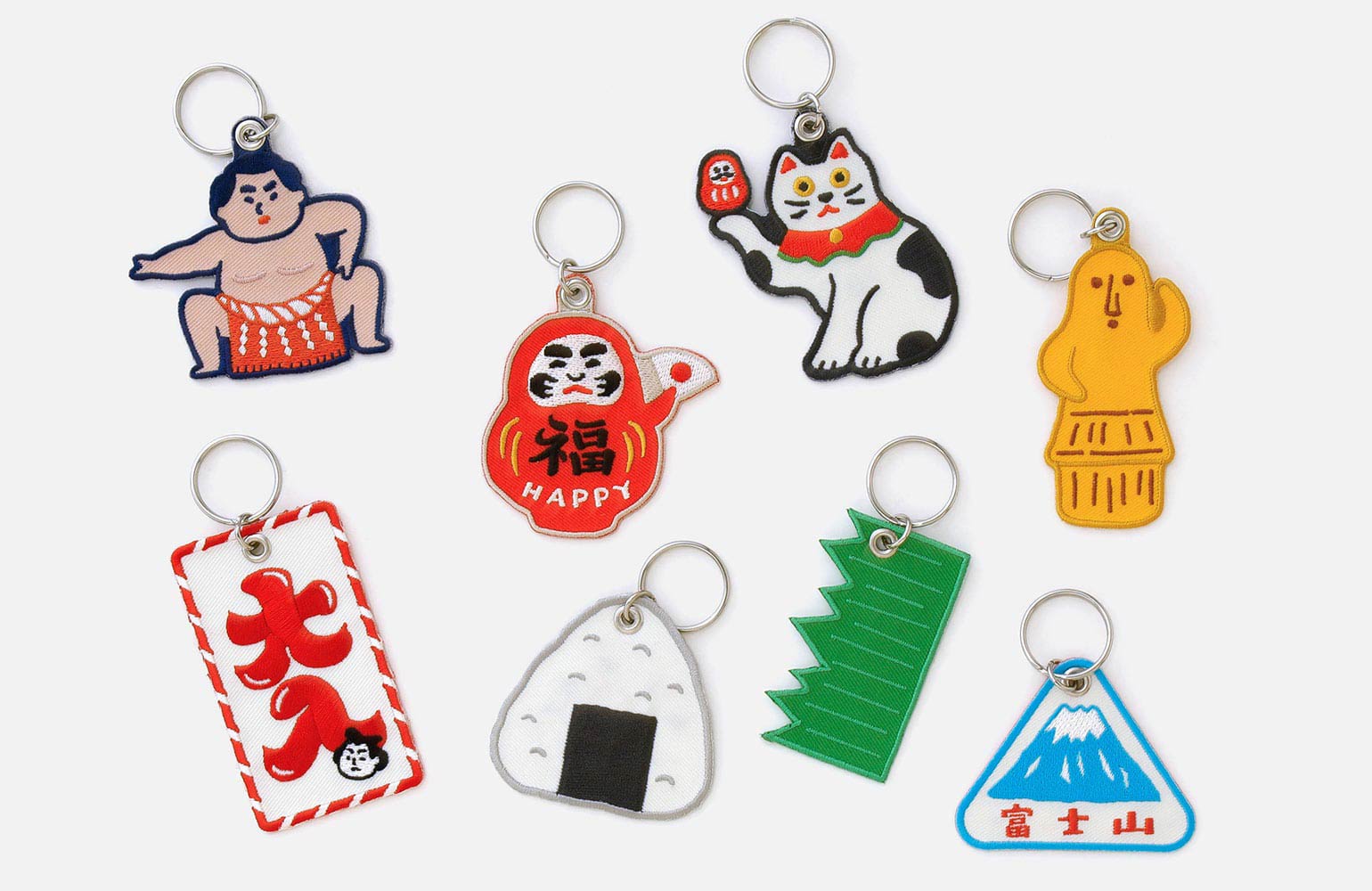 New Retro : Stitchwork Keychain : Daruma