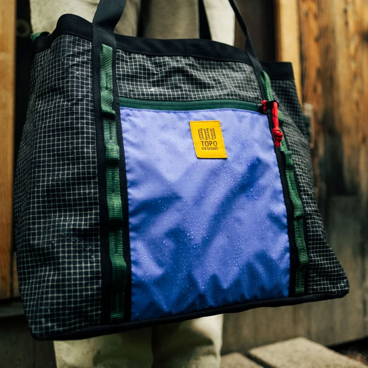 Topo Designs : Mountain Utility Tote : River Blue/Brown Oak