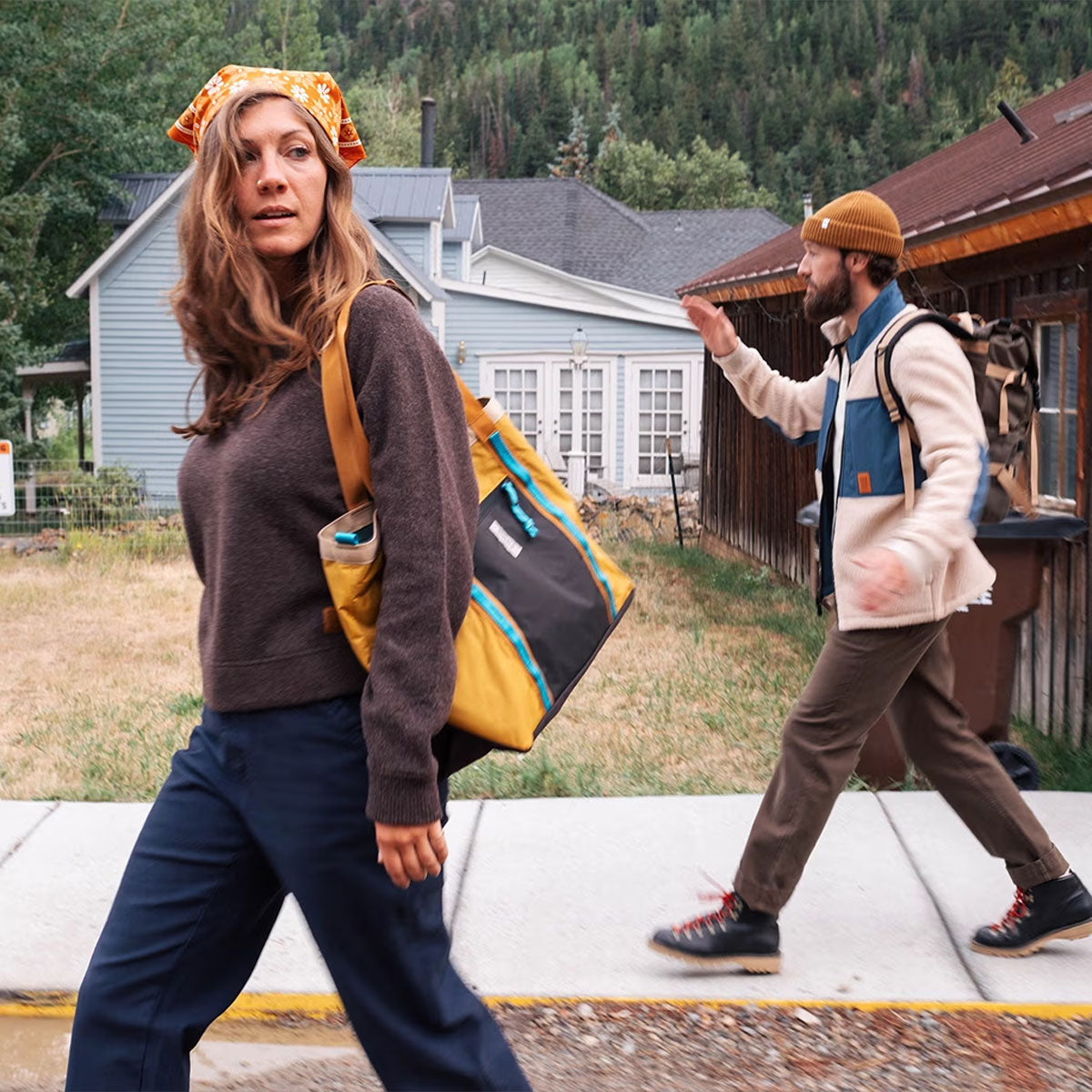 Topo Designs : Mountain Utility Tote : Mustard/Forest