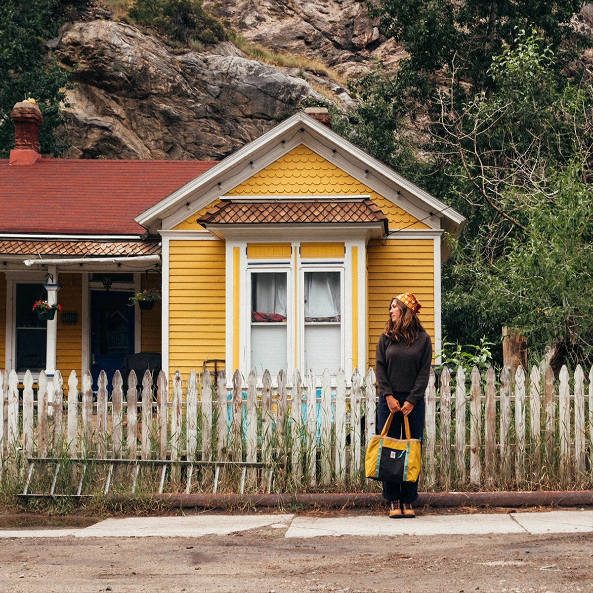 Topo Designs : Mountain Utility Tote : Mustard/Forest